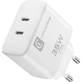 Φορτιστής Πρίζας Cellular Line Dual Charger USB-C 35W - White