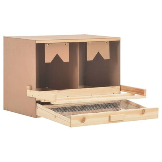 Vidaxl Φωλιά Για Κότες Με 2 Θέσεις 63x40x45 Εκ. Από Μασίφ Ξύλο Πεύκου image 5