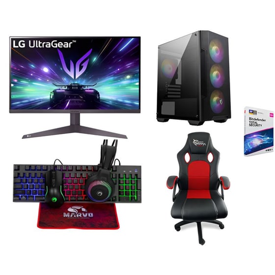 Bundle Desktop Intra (Ryzen 5-8500G/16GB/512GB SSD/Radeon 740M/Win11Home) + LG Gaming Monitor 27'' 27GS50F FHD VA 180Hz 1ms + Σετ Gaming 4 in 1 CM416 + Gaming Chair White Shark + Antivirus Bitdefender image 0