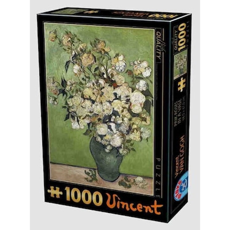 Van Gogh: Ροζ Τριαντάφυλλα Σε Βάζο, 1000 Τεμ.