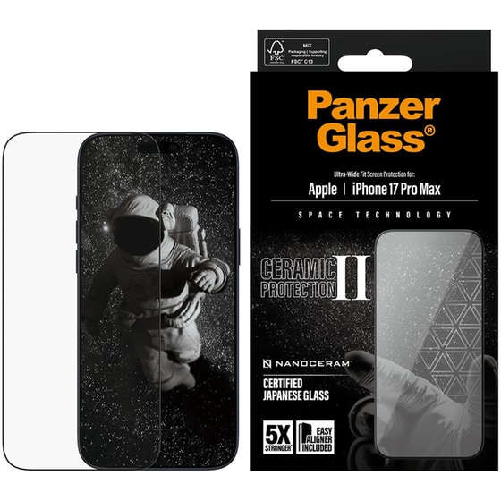 Προστατευτικό οθόνης Apple iPhone 17 Pro Max - PanzerGlass Ceramic Protection II - Ultra-Wide Fit Screen Protection image 1