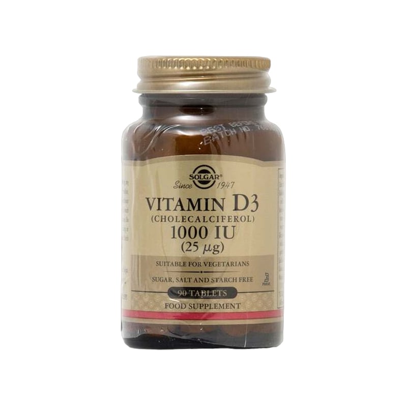 Solgar Vitamin D3 1000IU 25μg - 90 ταμπλέτες