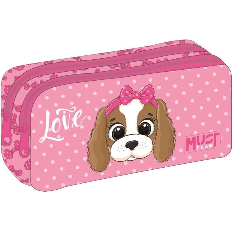 Κασετίνα Οβάλ Must Team Dog With Pink Bow