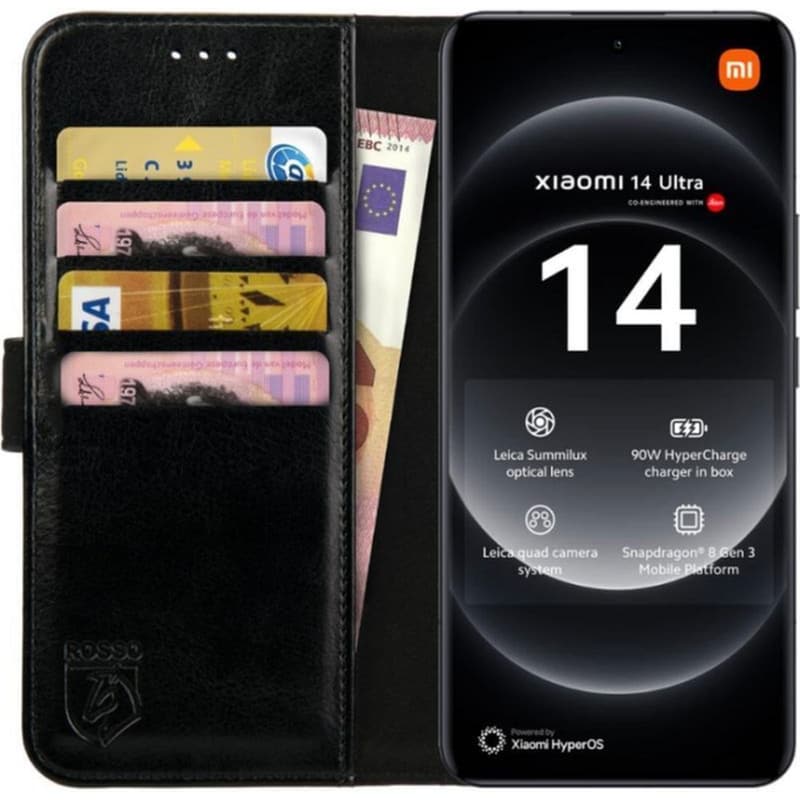ROSSO Θήκη Xiaomi 14 Ultra - Rosso Element Πορτοφόλι - Black