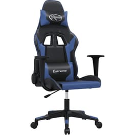 Καρέκλα Gaming VIDAXL 345445 με Ρυθμιζόμενα Μπράτσα από Τεχνητό Δέρμα - Μαύρο / Μπλε
