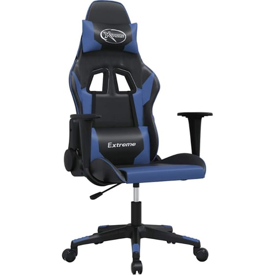 Καρέκλα Gaming VIDAXL 345445 με Ρυθμιζόμενα Μπράτσα από Τεχνητό Δέρμα - Μαύρο / Μπλε image 0
