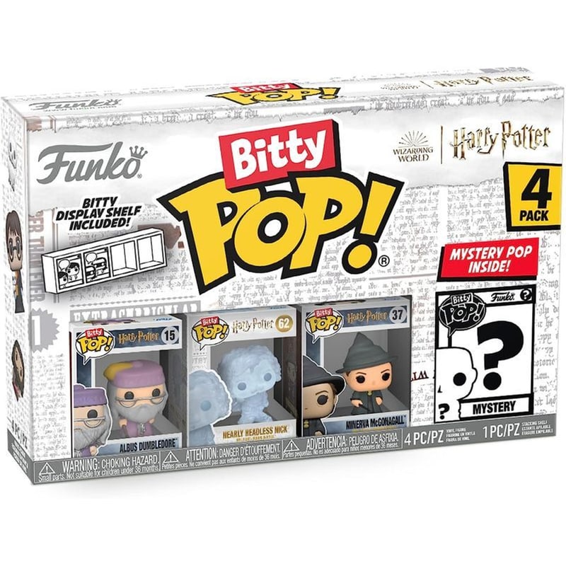 Funko Bitty Pop! - Wizarding World: Harry Potter - Albus Dumbledore/Nearly Headless Nick/Minerva McGonagall And Mystery Figure 4-pack
