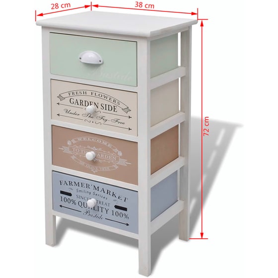 Συρταριέρα Γραφείου VidaXL από Ξύλο 38x28x72 cm - Πολύχρωμο image 5