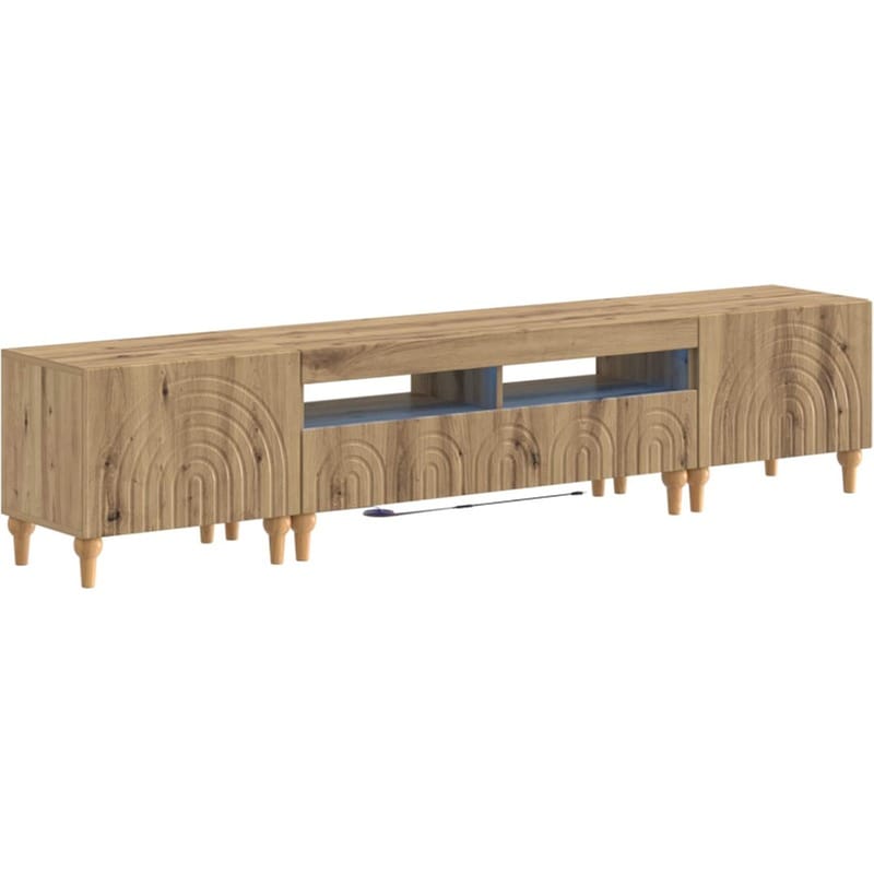 Έπιπλο Τηλεόρασης VidaXL με LED 3 τμχ 198 x 35 x 43 cm - Artisan Δρυς