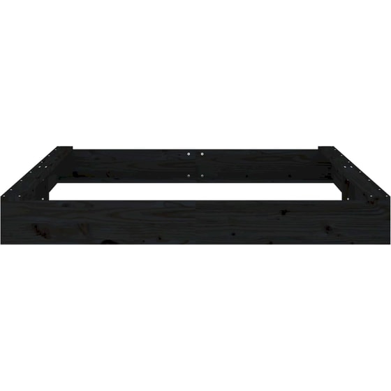 VidaXL Αμμοδόχος με Καθίσματα Τετράγωνη 160x160x20cm Ξύλινη - Μαύρο image 4