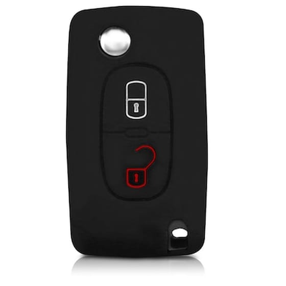 Kw Silicone Θήκη Κλειδιού Peugeot Citroen - 2 Κουμπιά - Black (43668.01) image 2