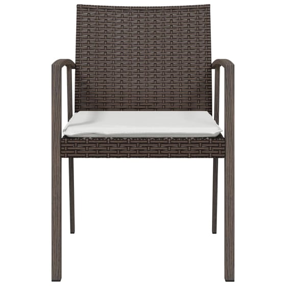 Καρέκλες Κήπου Vidaxl 6τμχ από Συνθετικό Ρατάν 56.5x57x83 cm - Καφέ image 3