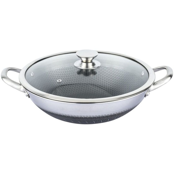 Τηγάνι Wok CHEFFINGER CF-PW32 32 cm Ασημί image 0