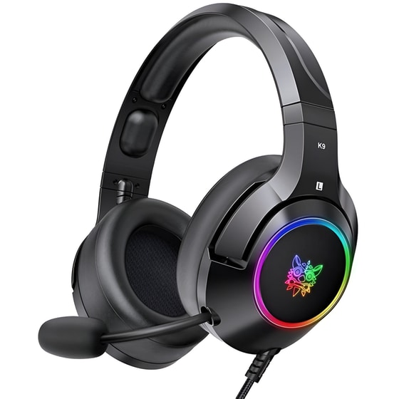 Onikuma K9 Gaming Ενσύρματα Ακουστικά 3.5mm/USB με RGB Φωτισμό - Μαύρα image 0