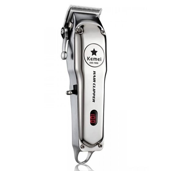 Kemei Επαγγελματική Επαναφορτιζόμενη Κουρευτική Μηχανή Km-1996 Ασημί image 0