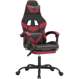 Καρέκλα Gaming VIDAXL 3143861 με Υποπόδιο από Τεχνητό Δέρμα - Μαύρο