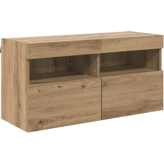 Έπιπλο Τηλεόρασης VidaXL Επιτοίχιο με LED 80 x 30 x 40 cm - Artisan Δρυς image 0