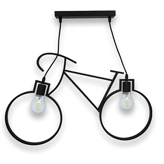 Κρεμαστό Φωτιστικό Οροφής Με Σχήμα Ποδήλατο Σε Μαύρο Χρώμα image 0