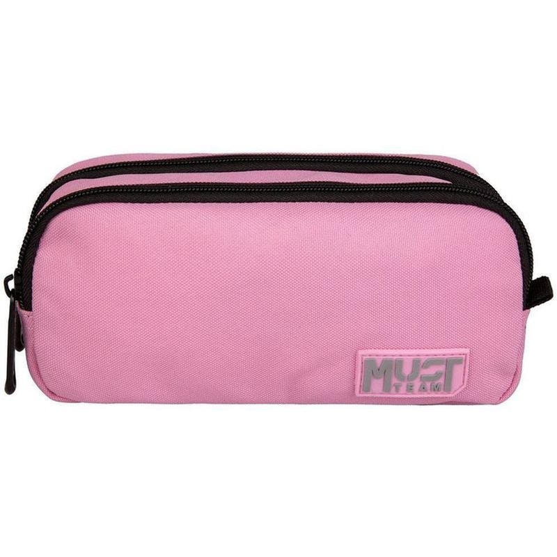 MUST Κασετίνα Βαρελάκι Must Team Monochrome Ροζ Απαλό με Γκρι