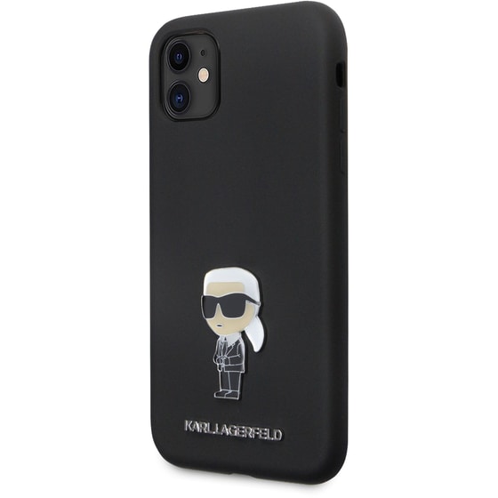 Θήκη Apple iPhone 11 - Karl Lagerfeld Ikonik Metal Pin Hard Case - Black image 1