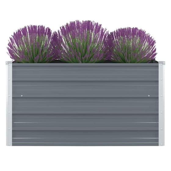 Vidaxl Ζαρντινιέρα Ψηλή Γκρι 100 X 100 X 45 Εκ. Γαλβανισμένος Χάλυβας image 1