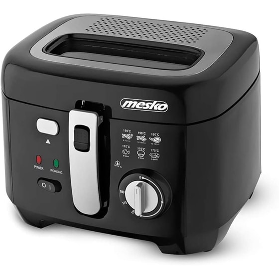 MESKO MS 4908 με Καπάκι 1800 W 2.5 L Μαύρο Φριτέζα Λαδιού image 1