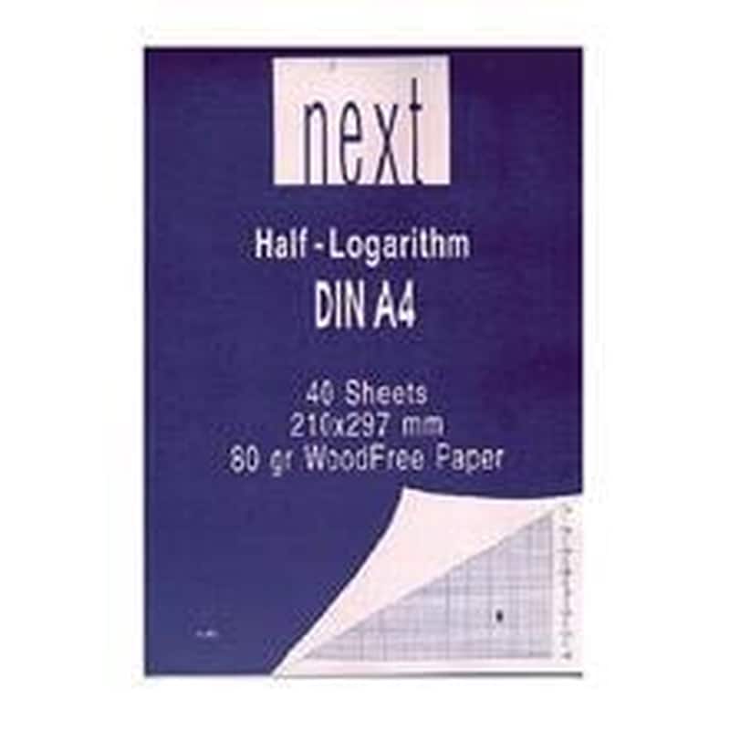 ΝΕΧΤ ΑΕ Next Μπλοκ Ημιλογαριθμικό 6κύκλων Α4 21x29,7εκ. 40φ.
