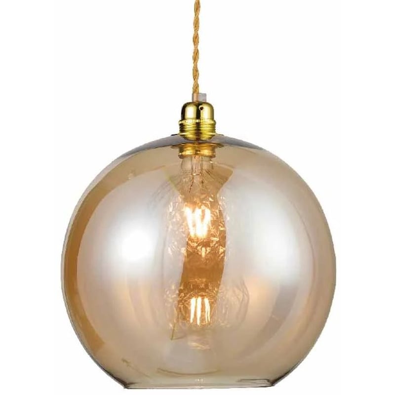 ACA DECOR Φωτιστικό Οροφής Μονόφωτο Aca Décor Pythia V3643330am Γυάλινο - Καφέ/Χρυσό