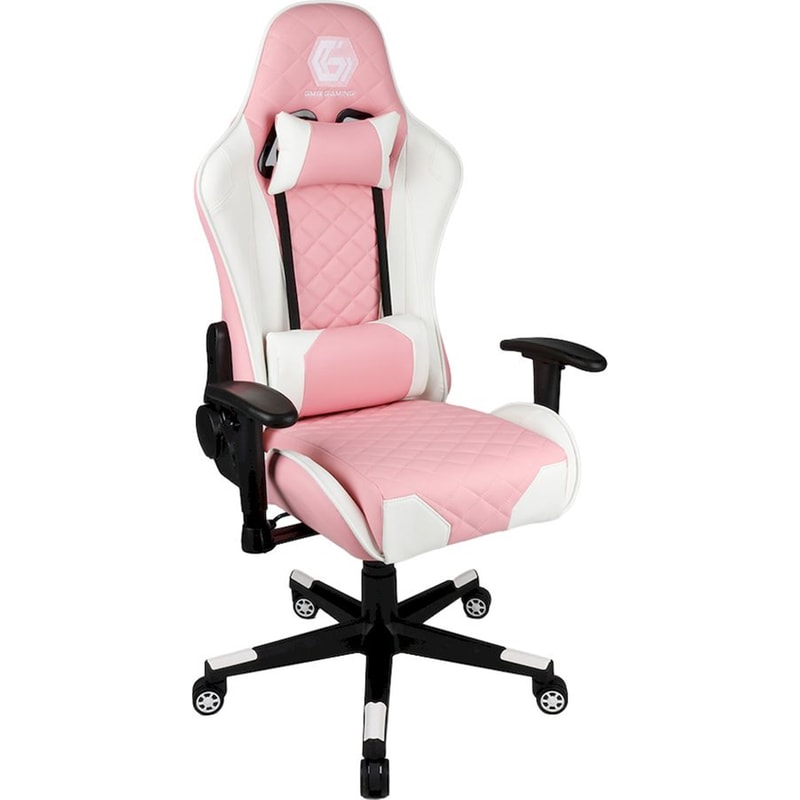 Gaming Καρέκλα Gembird GC-03-PW από Τεχνητό Δέρμα - Λευκό/ Ροζ