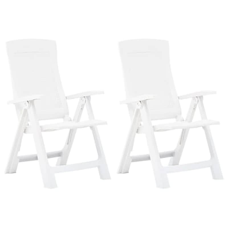 Καρέκλες Κήπου Vidaxl Ανακλινόμενες Πλαστικές 2 Τεμ. 59x67x106cm - Λευκές