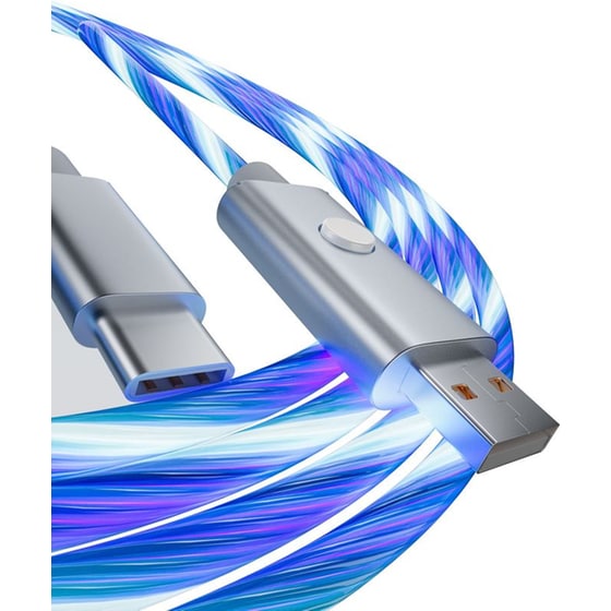 Καλώδιο Δεδομένων & Φόρτισης Oniverse με LED USB-A to USB-C 2m - White image 1