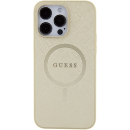 Θήκη Apple iPhone 15 Pro Max - Guess Saffiano Hard Case - Μπεζ