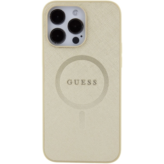 Θήκη Apple iPhone 15 Pro Max - Guess Saffiano Hard Case - Μπεζ image 0