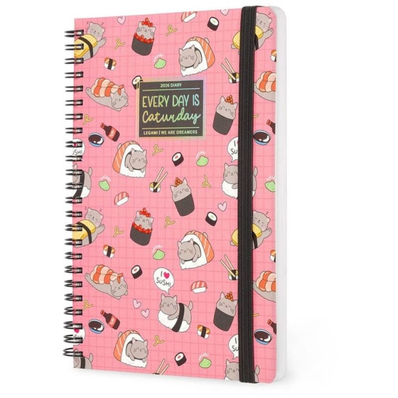 Ημερολόγιο Εβδομαδιαίο Legami 2026 12Μ Large Spiral Sushi Cat image 2
