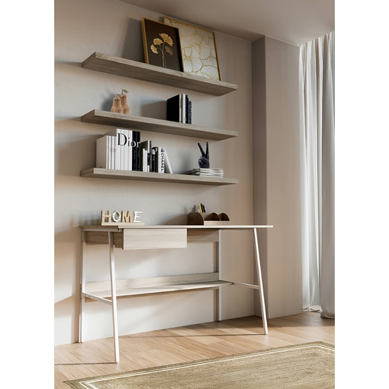 Γραφείο Μελέτης Liberta One Step Up από Μελαμίνη 120x60cm - Sonoma/Λευκό image 1