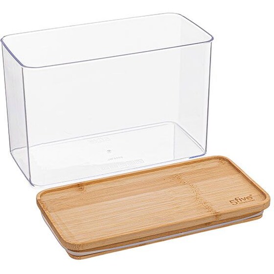 Δοχείο Τροφίμων Spitishop Πλαστικό 14x10.4x20.4cm - Διάφανο/Καφέ image 1