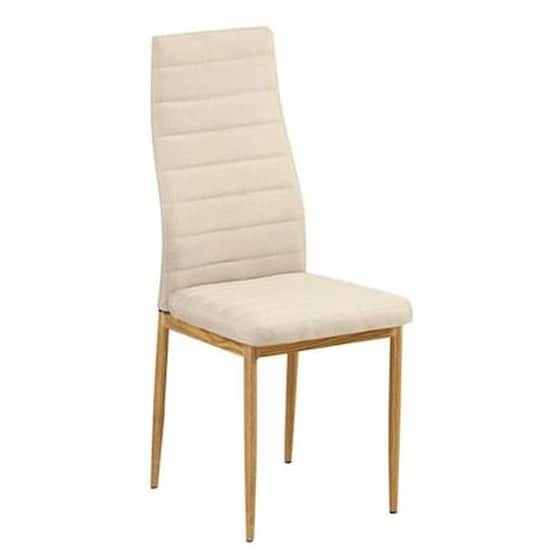 Καρέκλα Μεταλλική Φυσικου Χρωματος - Ύφασμα Μπεζ - Σετ 6 Τμχ image 0