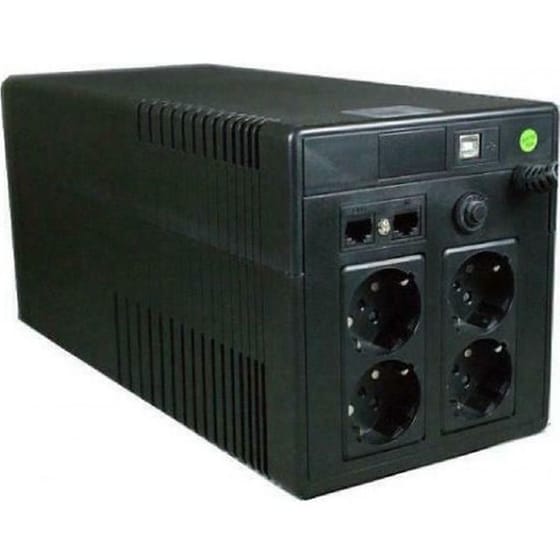 UPS Powertech 1500VA 900W με 4 Schuko Πρίζες PT-1500 Μαύρο image 0
