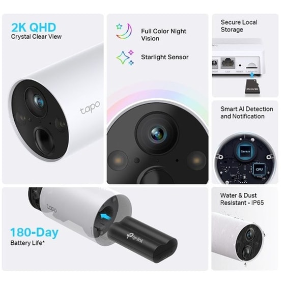 Ασύρματη IP Camera TP-Link Tapo C420 2K Bullet / Box Αδιάβροχη με WiFi image 1