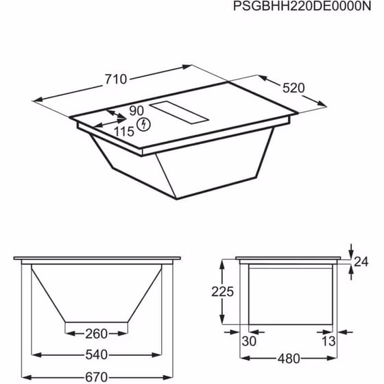 AEG TCH74B01FB 60 cm Μαύρο Εστία Eπαγωγική Αυτόνομη image 4