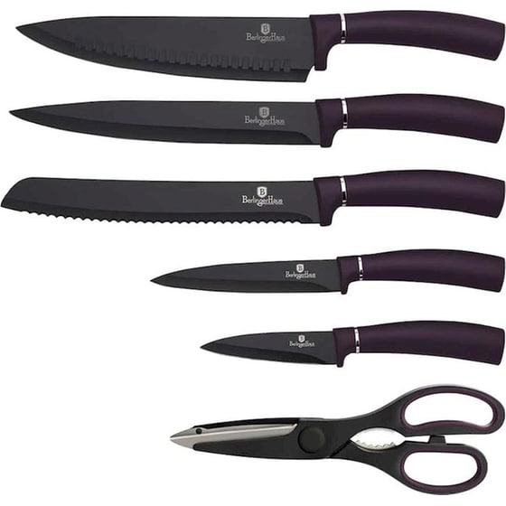 Σετ Μαχαίρια Berlinger Haus Purple Eclipse Collection από Ανοξείδωτο Ατσάλι με Βάση 6 Τμχ Μωβ image 1