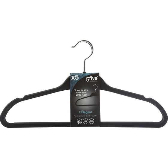 Κρεμάστρες Ρούχων Spitishop Rubber F-v από Πλαστικό 51544 44.8x0.7x23.4 cm Σετ 8 Τμχ - Μαύρες image 1