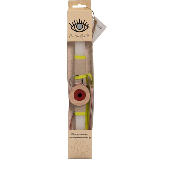 Αρωματική Λαμπάδα Live.Love.Sparkle με Μπρελόκ Ματάκι Φούξια image 0