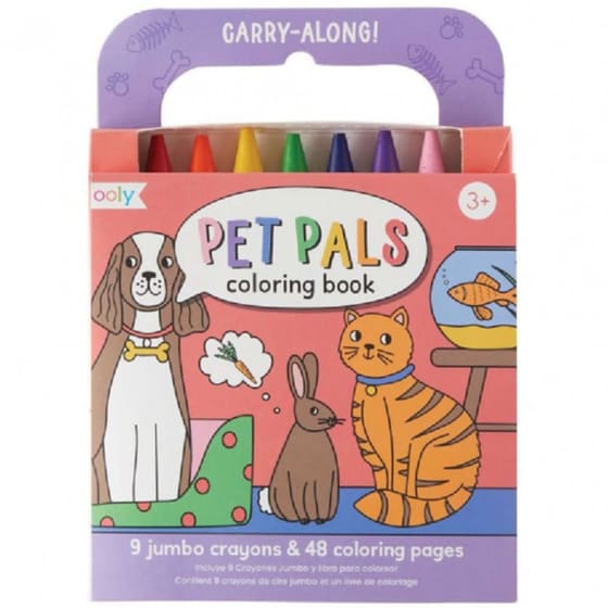 Κηρομπογιές Ooly Jumbo με Βιβλίο Ζωγραφικής Pet Pals image 0