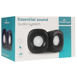 Ηχεια Powertech Pt-844 Essential Sound - 2x3w - 3.5mm - Μαυρο Χρωμα - 2.0 Audio System