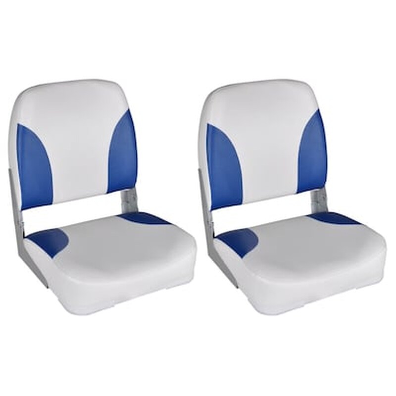 Vidaxl Καθίσματα Σκάφους Αναδιπλούμενα 2 Τεμ. Μπλε/λευκό 41x36x48 Εκ.