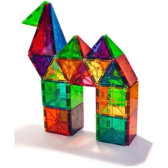 Magna-Tiles® Clear Colors Μαγνητικό Παιχνίδι Κατασκευών - 100 Κομμάτια (4300) image 3