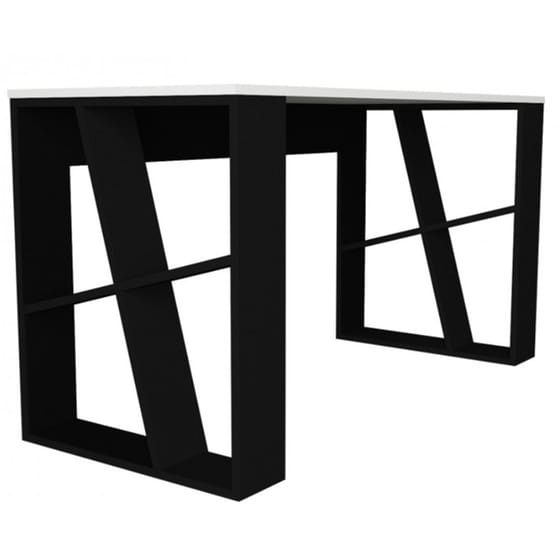 Γραφείο Μελέτης Welhome από Μελαμίνη 140x60cm - Μαύρο/Λευκό image 2