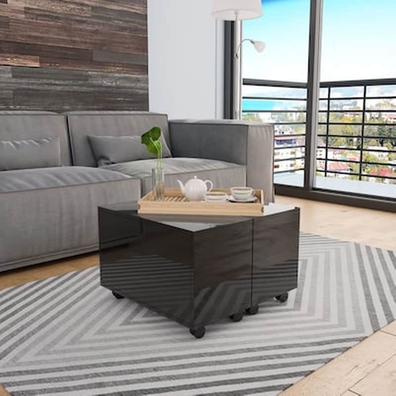 Τραπεζάκι Σαλονιού VidaXL από Μοριοσανίδα 60x60x35cm - Μαύρο