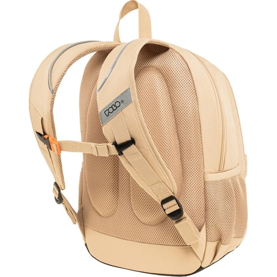 Σχολική Τσάντα Πλάτης Polo Pins Beige (+δώρο Πορτοφολάκι Polo) image 1